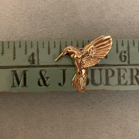 14K Gold Hummingbird Brooch - Picture 8 of 8